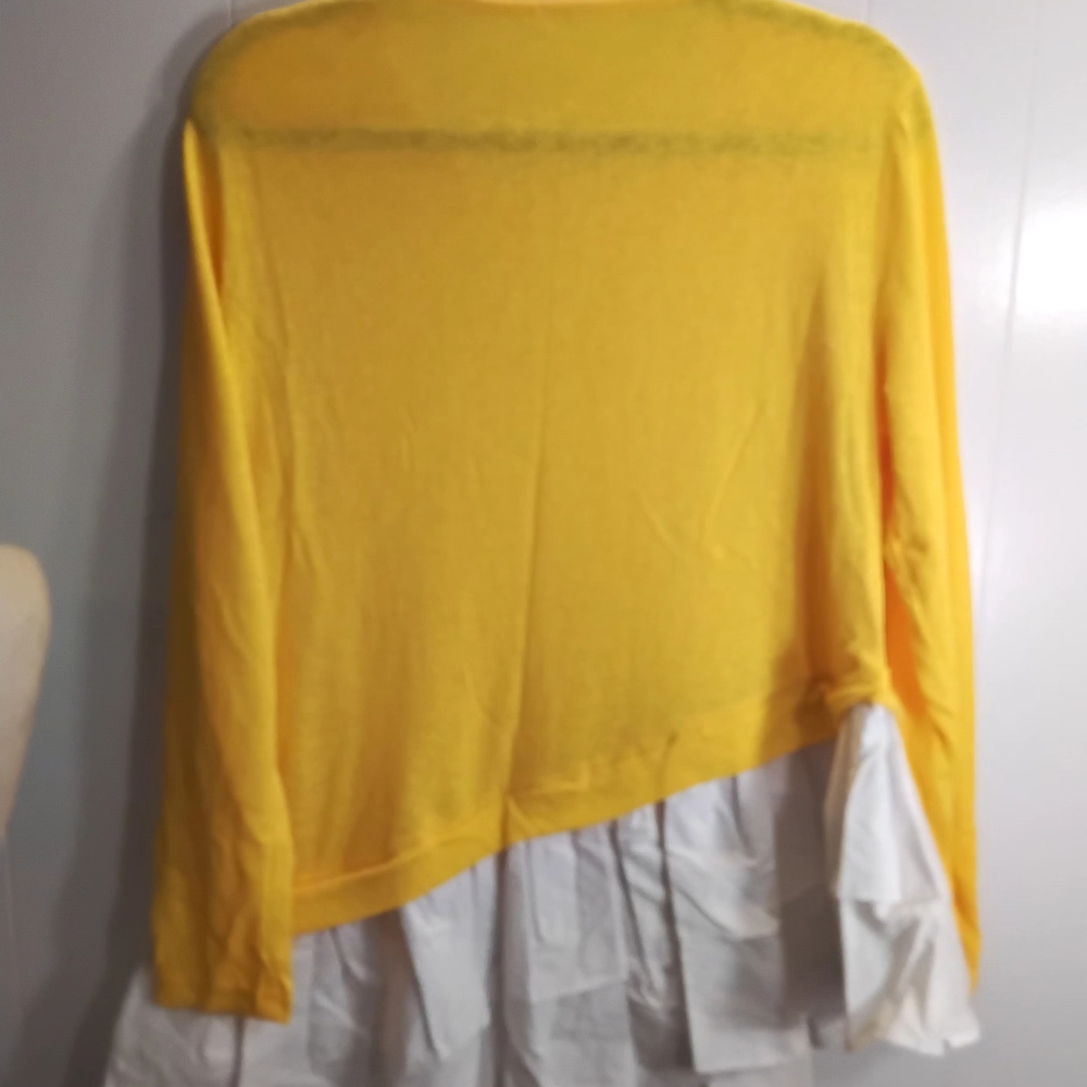 Yellow Ruffle Hem Blouse - Picture 3 of 3